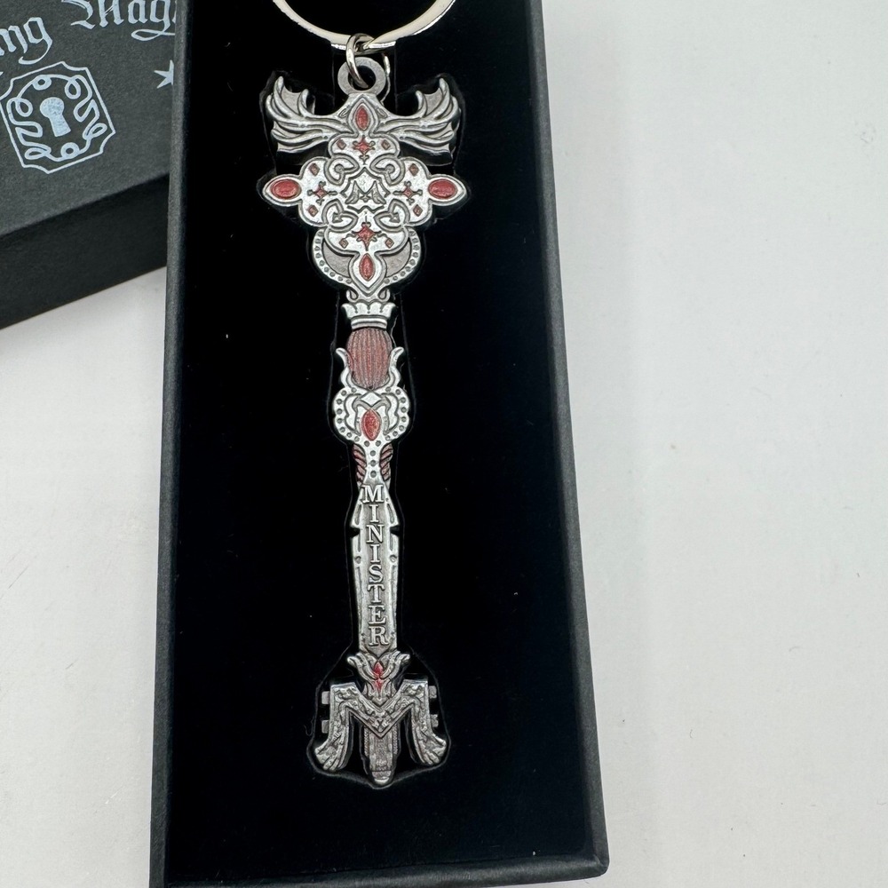 Wizarding Trunk Minister Key Keychain Silver Harry Potter Fantasy Gothic - Picture 2 of 5